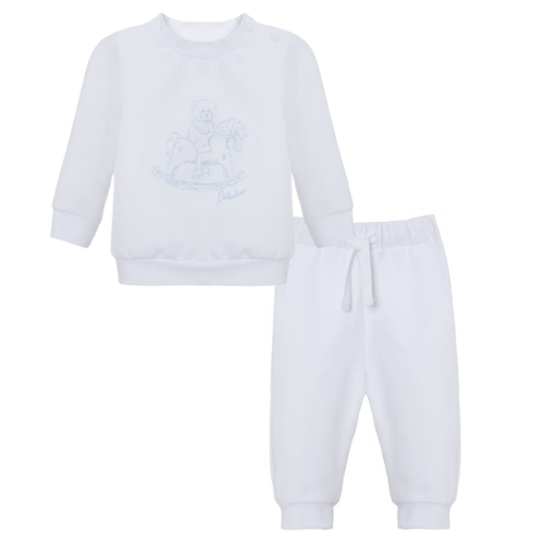 Patachou Baby White Rocking Horse Jogsuit