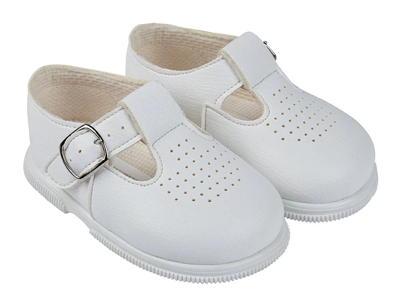 Early Days Baypods White T-Bar Shoes