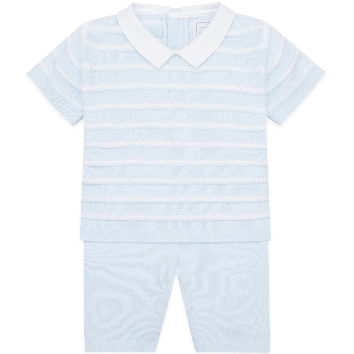 Emile et Rose Blue Knit Shorts Suit