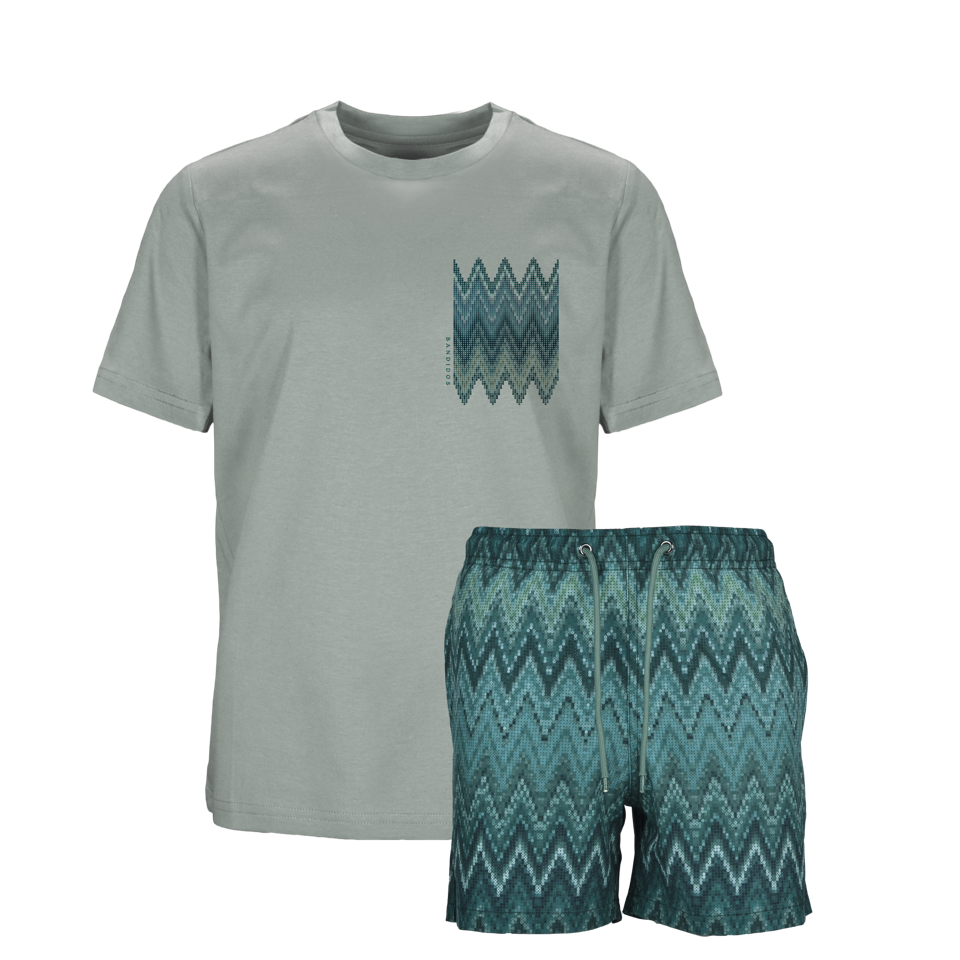 Moda Bandidos Green SQ Zig Swimshorts Set