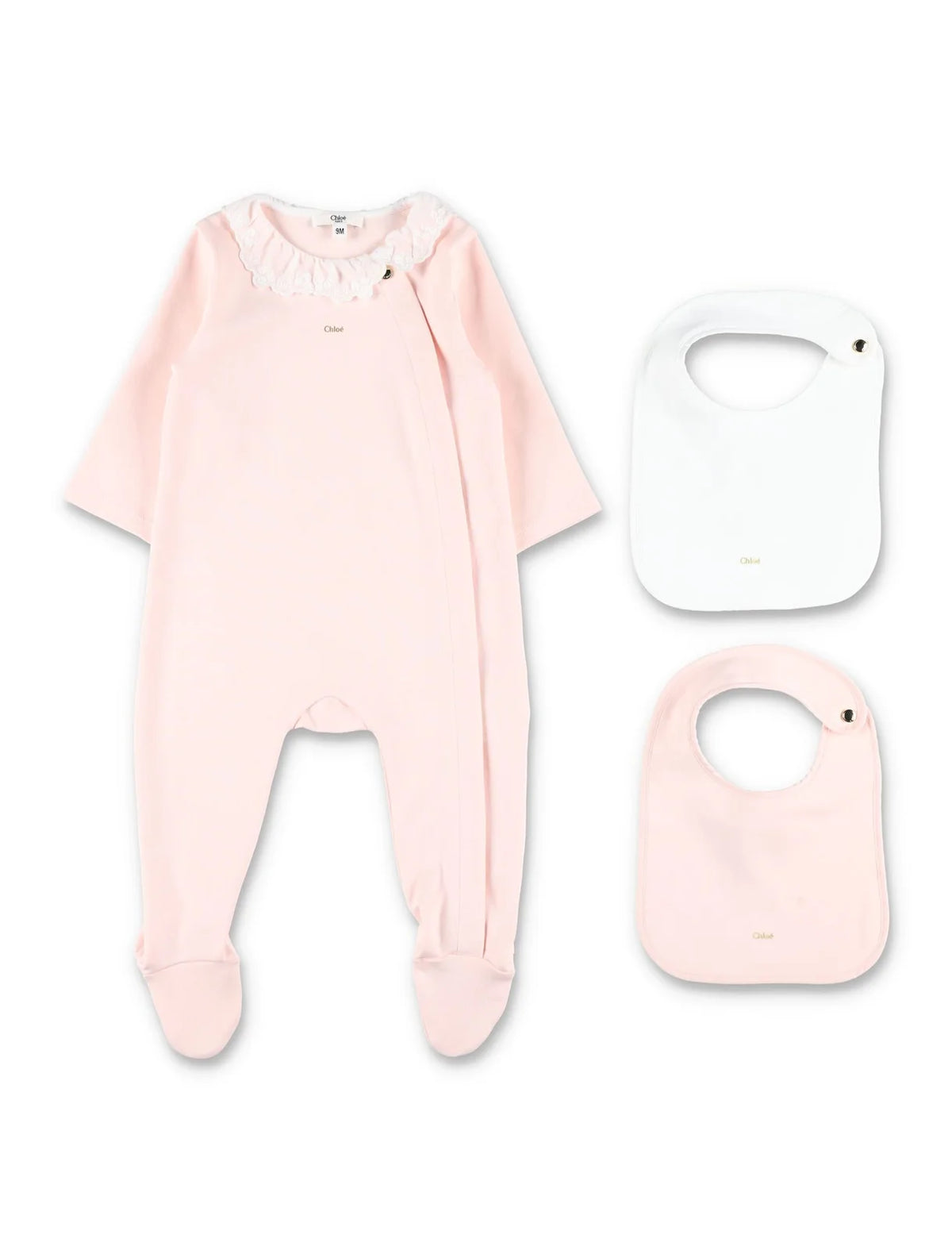 Chloé Baby Pink Babygrow & Bib Giftset