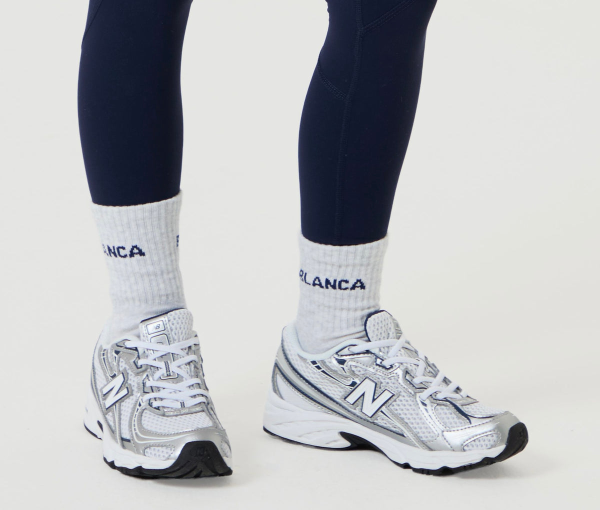 Blanca Sport Girls Grey/Navy Logo Socks