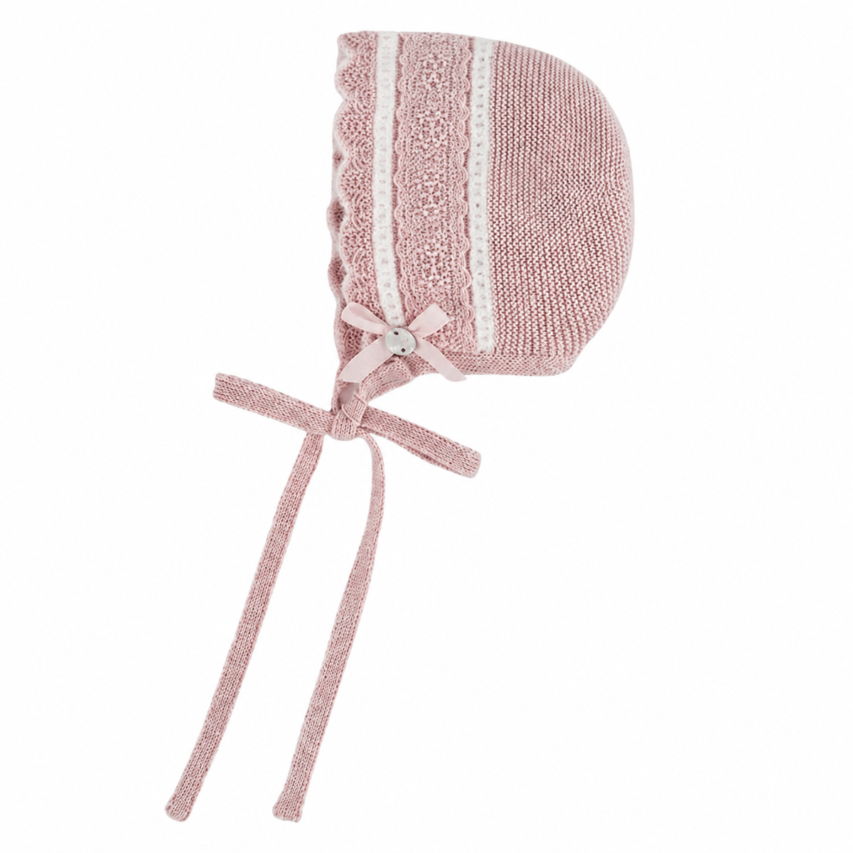 Paz Rodriguez Baby Pink Knit Bonnet