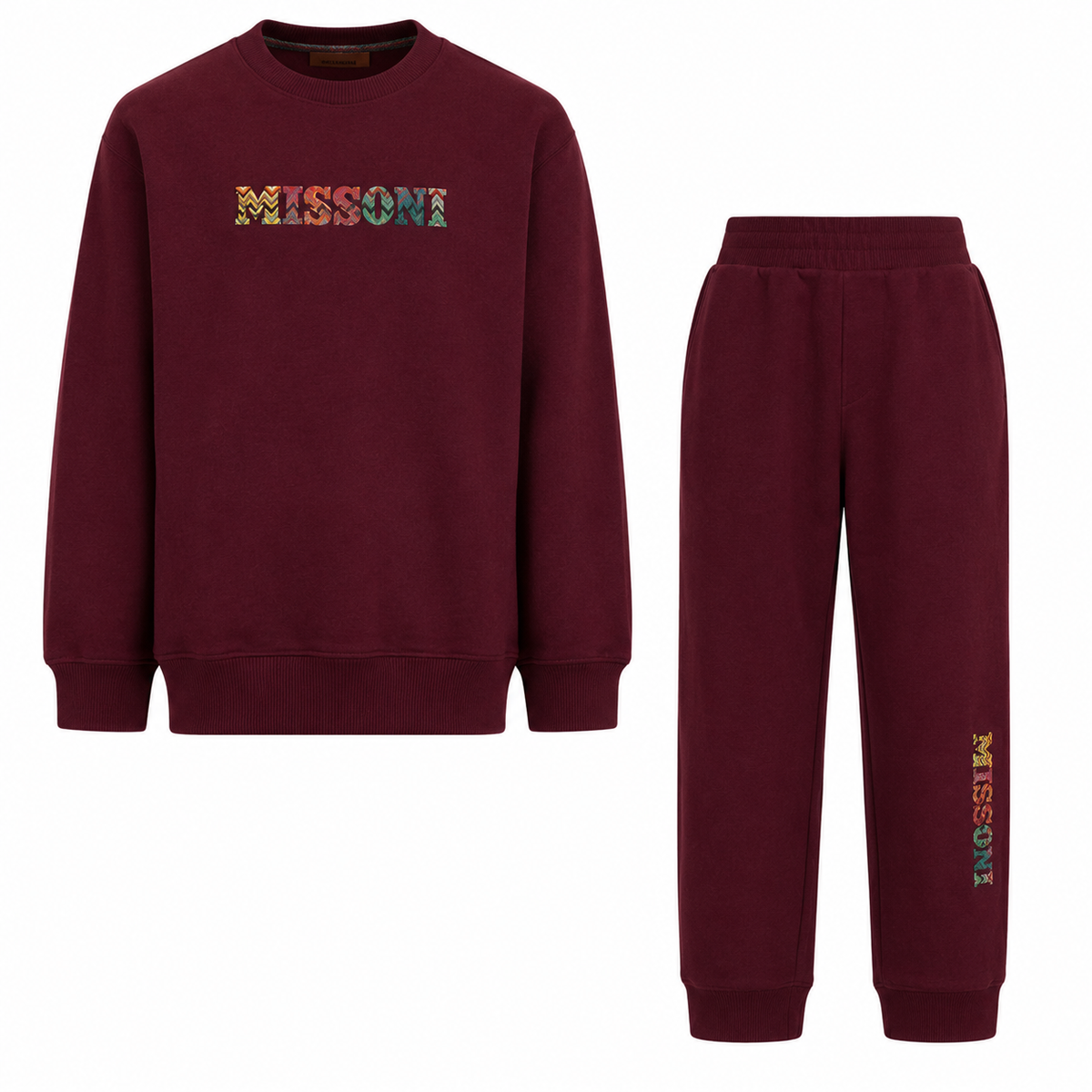 Missoni Boys Burgundy Zig Zag Logo Jogsuit