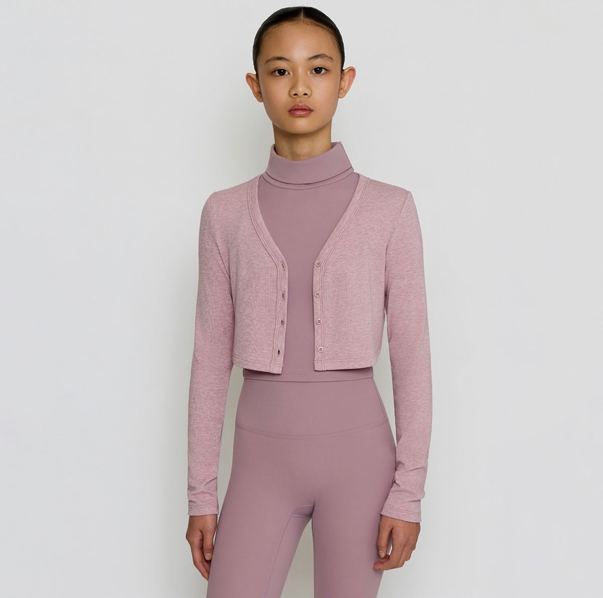 Blanca Sport Girls Mauve Crop Cardigan