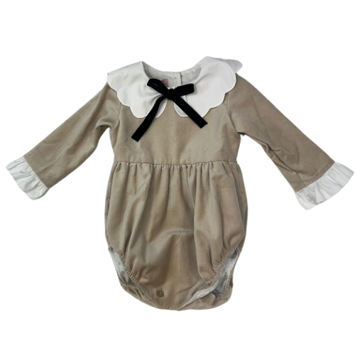 Phi Baby Beige Bow Romper