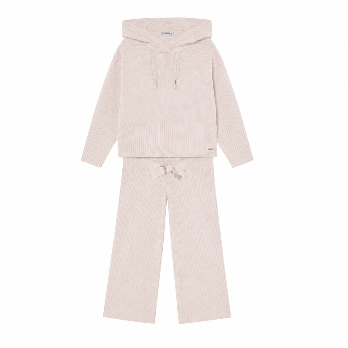 Mayoral Girls Beige Knit Flared Jogsuit