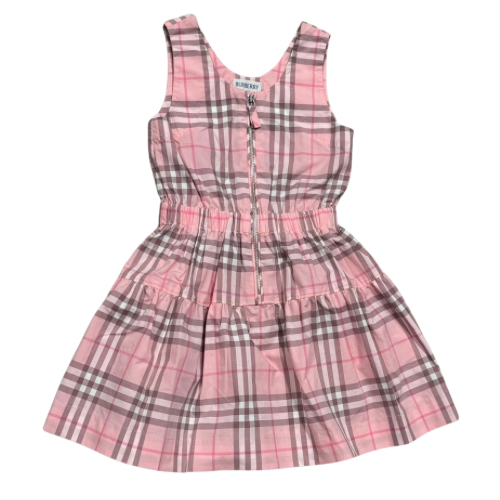 Burberry Girls Pink Check Raven Dress