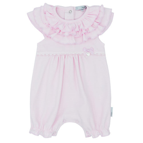 Blues Baby Pink Frill Collar Romper