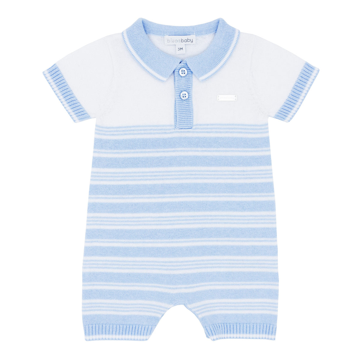 Blues Baby Blue Stripe Knit Romper