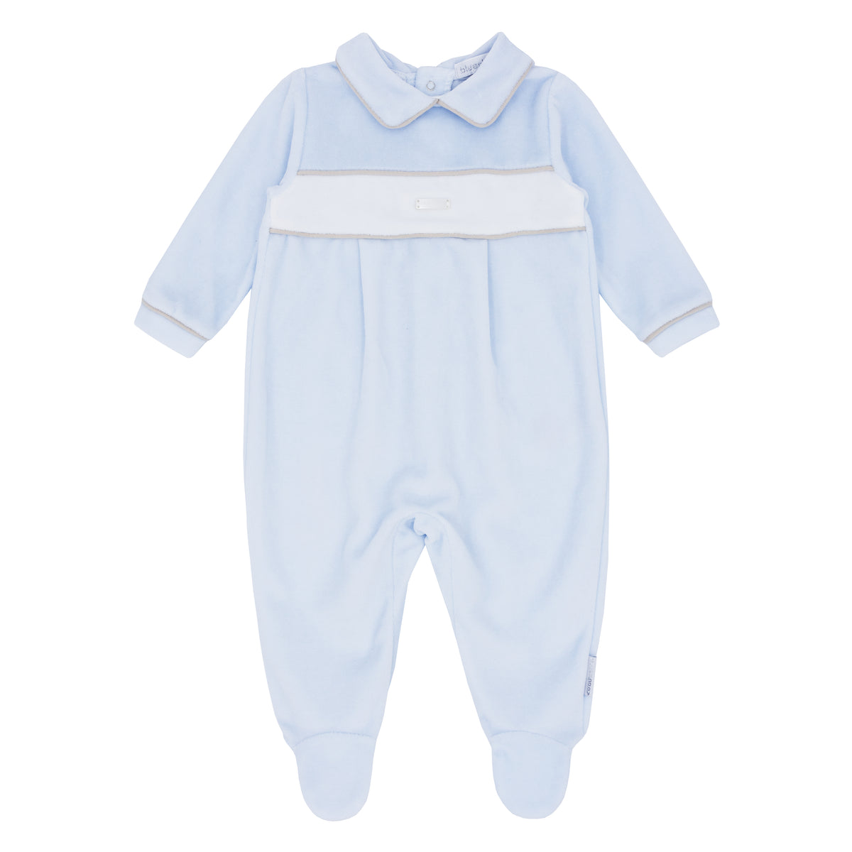 Blues Baby Blue Velour Babygrow