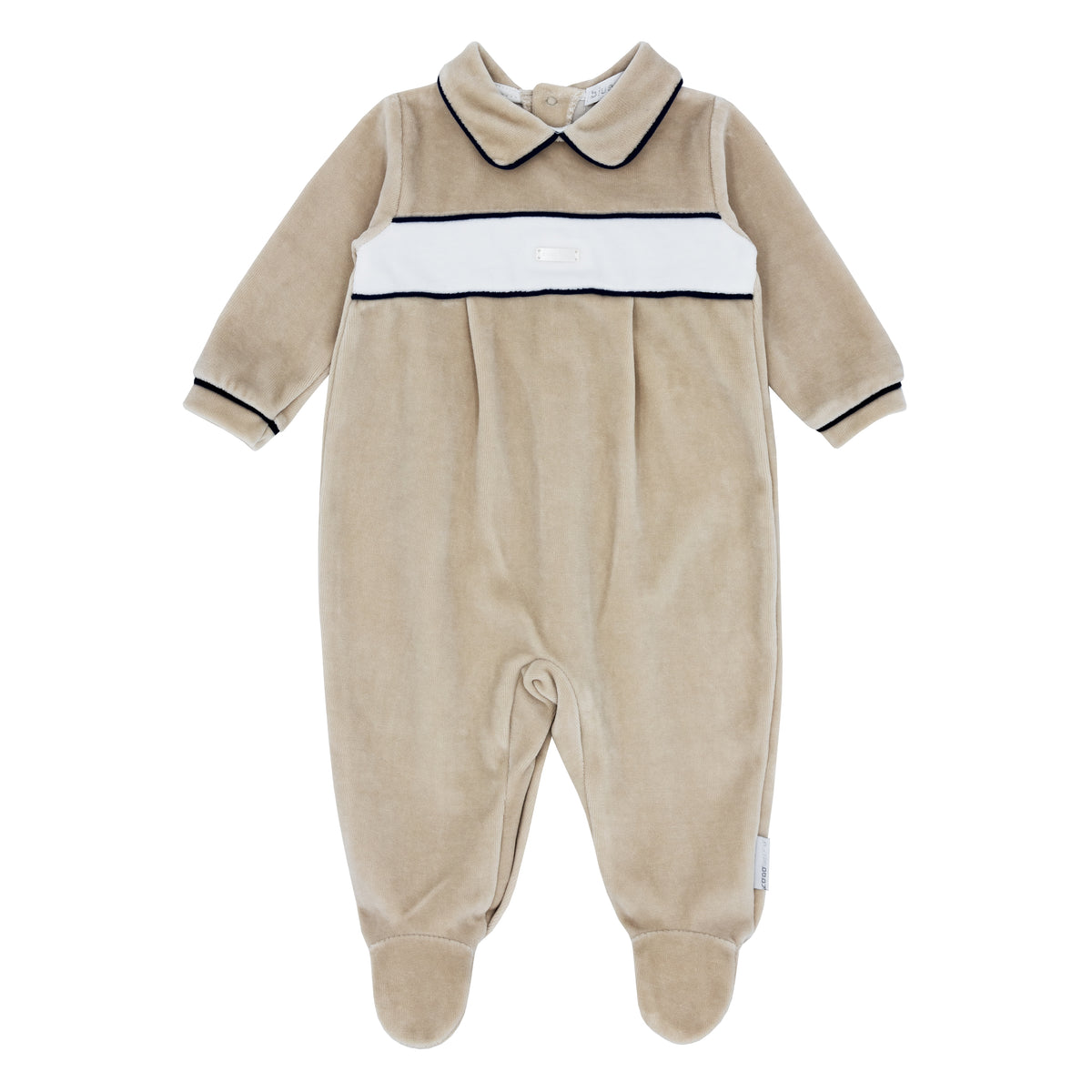 Blues Baby Beige Velour Babygrow