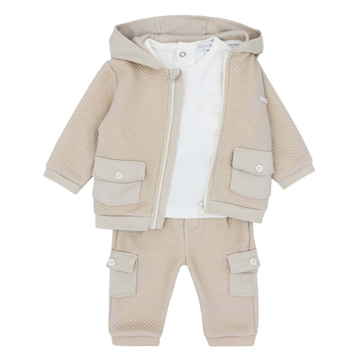 Blues Baby Beige Three Piece Jogsuit