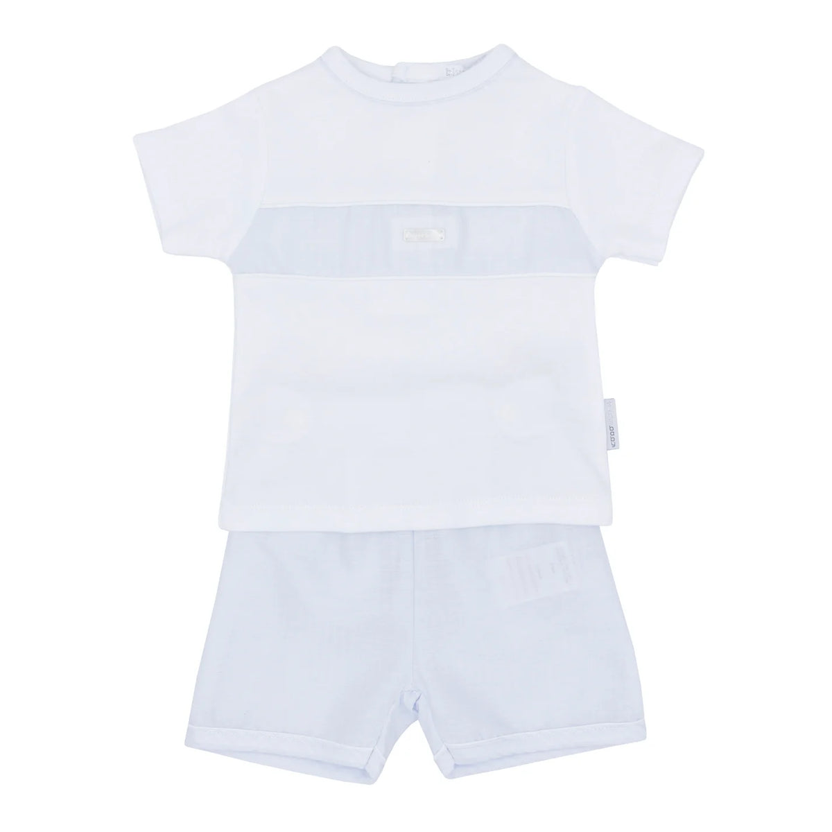 Blues Baby Blue & White Shorts Set