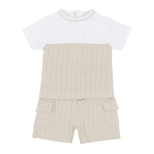 Blues Baby Beige Shorts Set