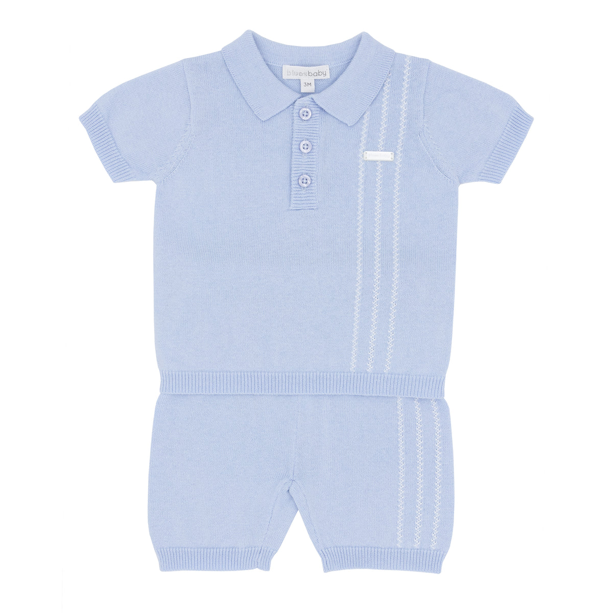 Blues Baby Blue Knitted Short Set