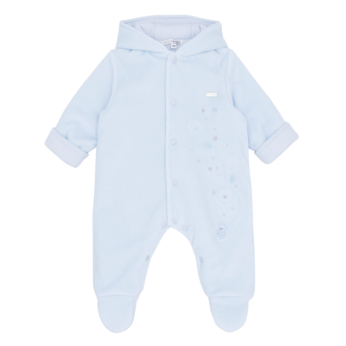Blues Baby Blue Velour Bear Snowsuit