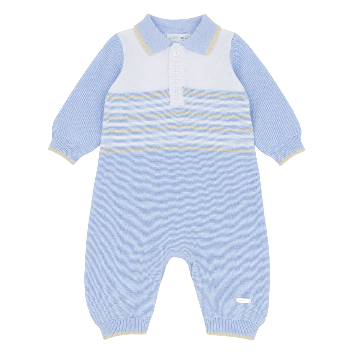 Blues Baby Blue Knit Stripe Romper