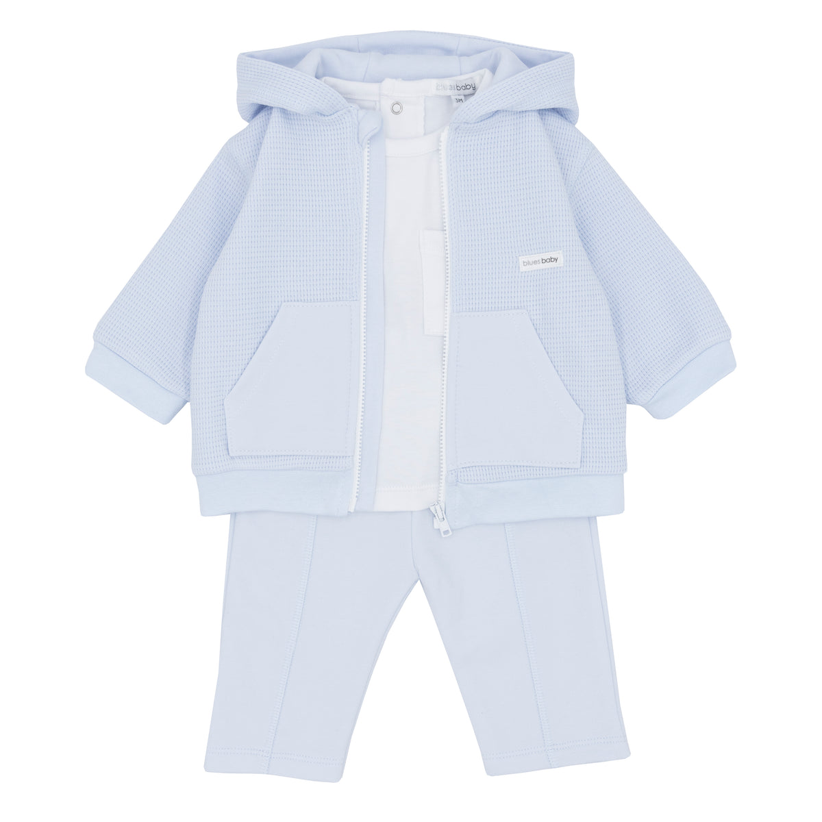 Blues Baby Boys Blue Three Piece Jogsuit