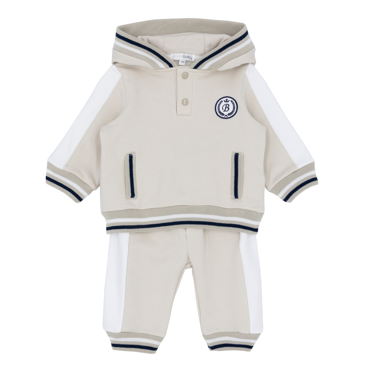 Blues Baby Boys Beige Hooded Tracksuit