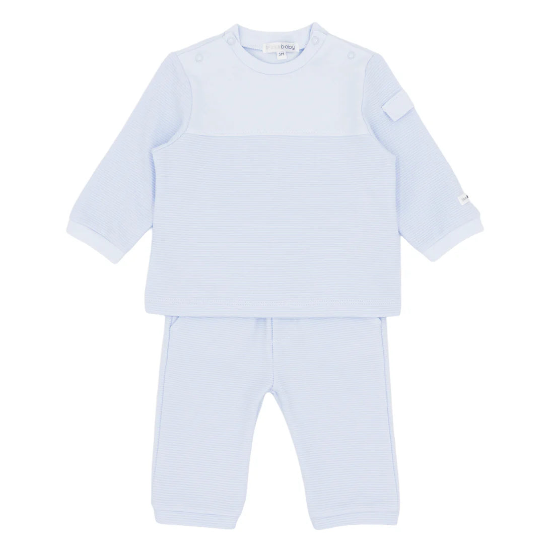Blues Baby Blue Textured Jogsuit