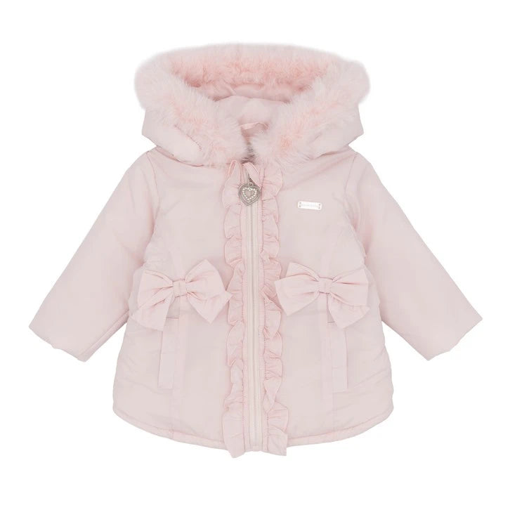 Blues Baby Pink Fur Trim Padded Jacket