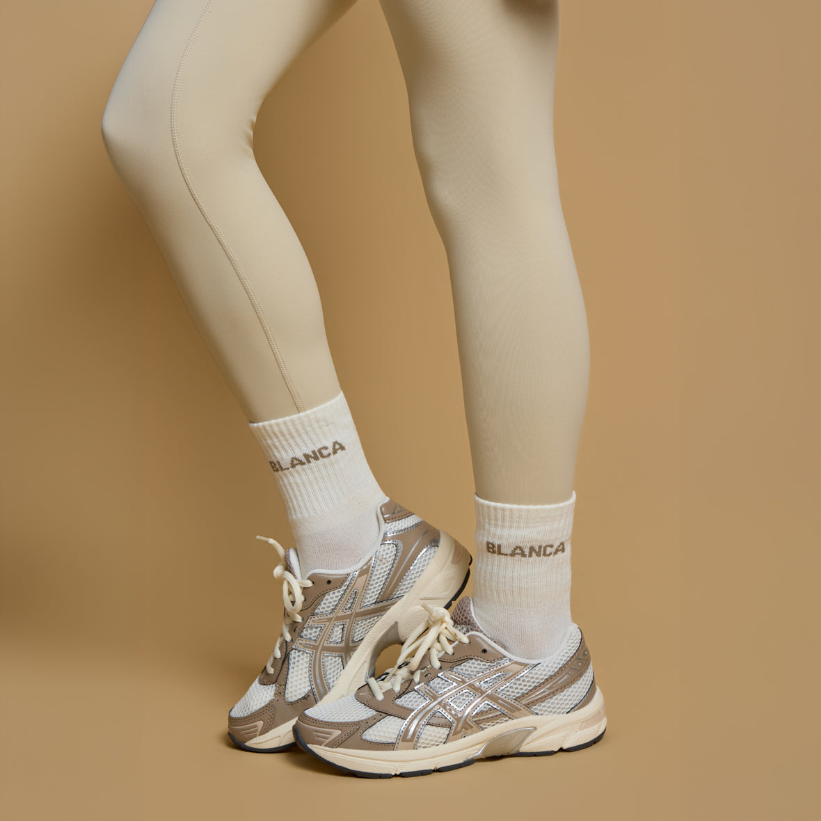 Blanca Sport Girls Beige Logo Socks