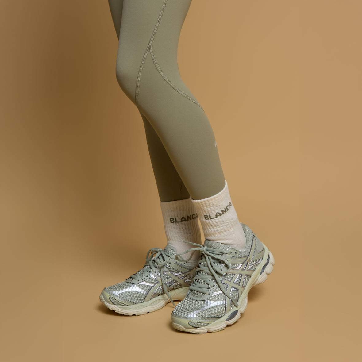 Blanca Sport Girls Khaki Logo Socks