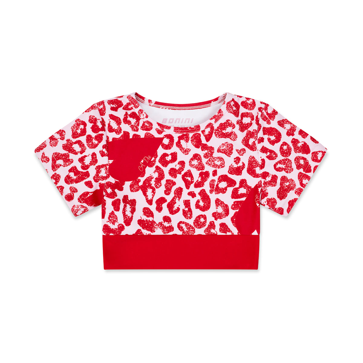 Bonini by A Dee Red Leopard Crop Top