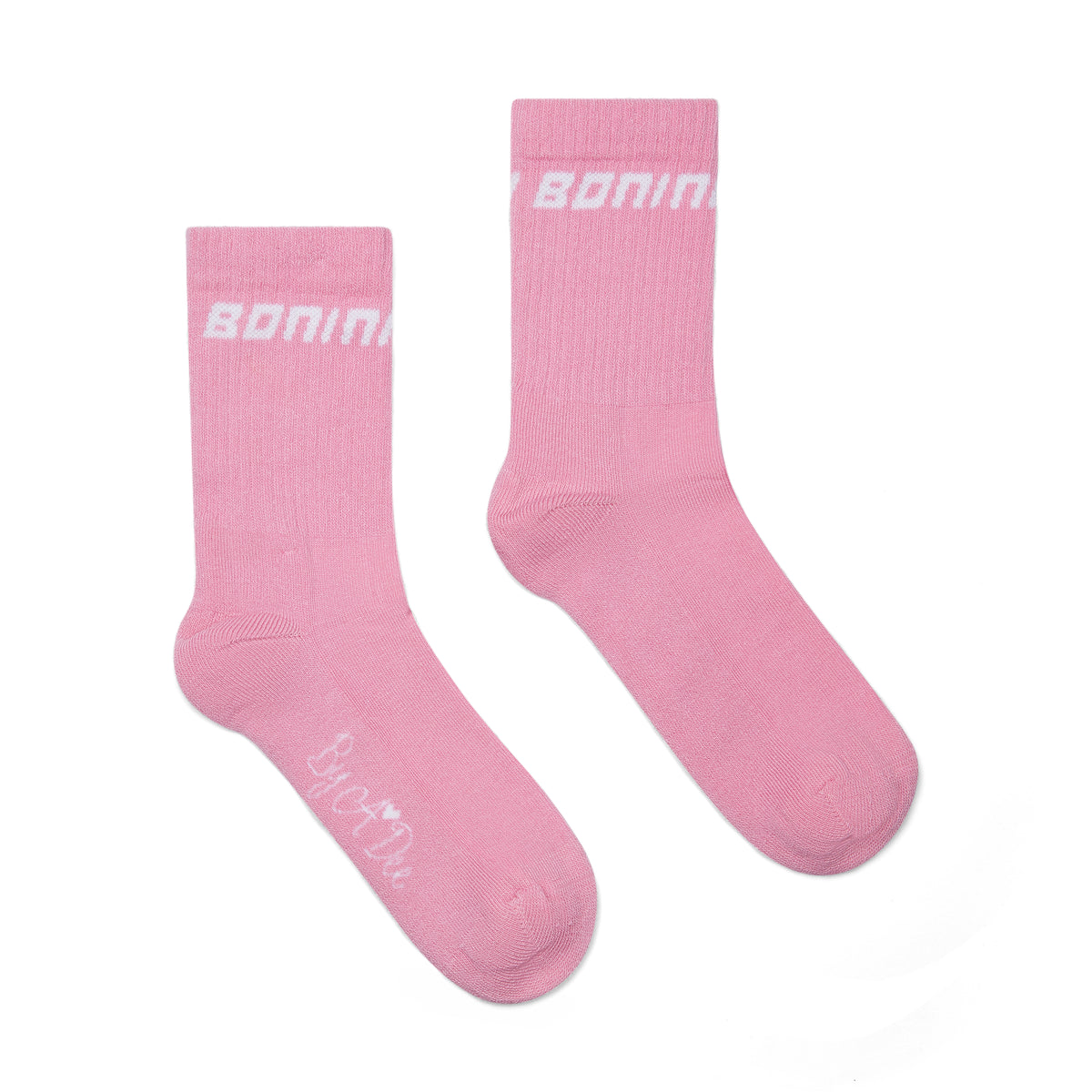Bonini by A Dee Pink Logo Sport Socks
