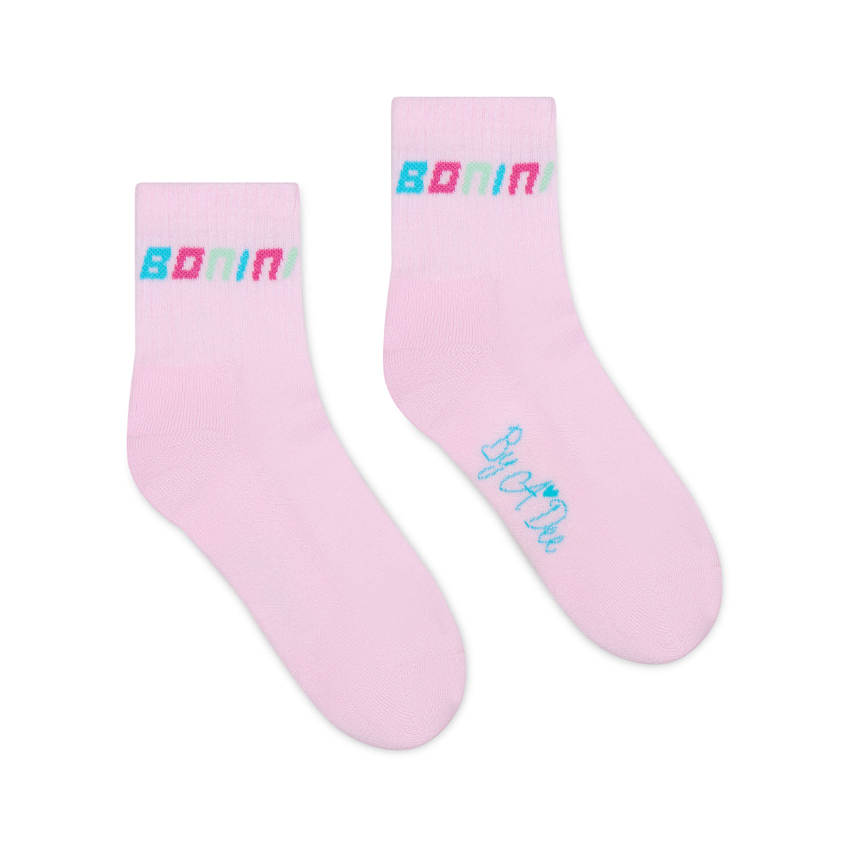 Bonini by A Dee Pink 'Twirl' Logo Socks