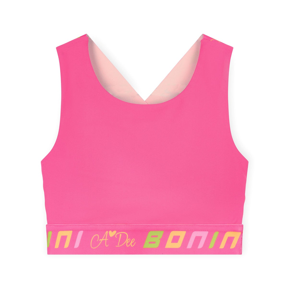 Bonini by A Dee 'Flex' Pink Colourblock Crop Top