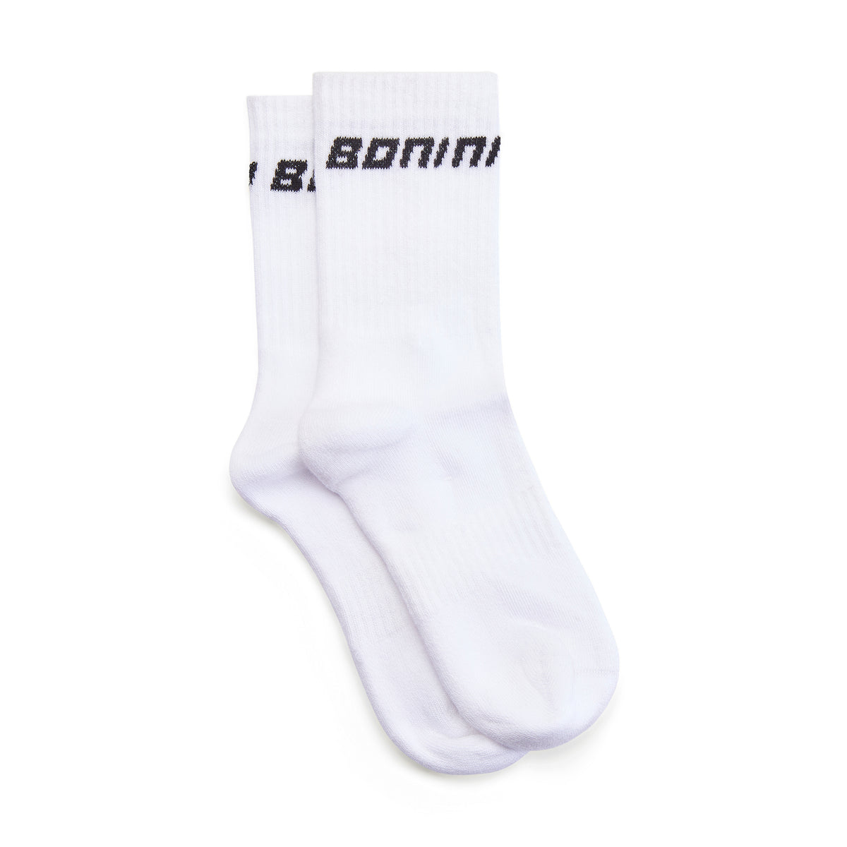 Bonini by A Dee White/Black Logo Sport Socks