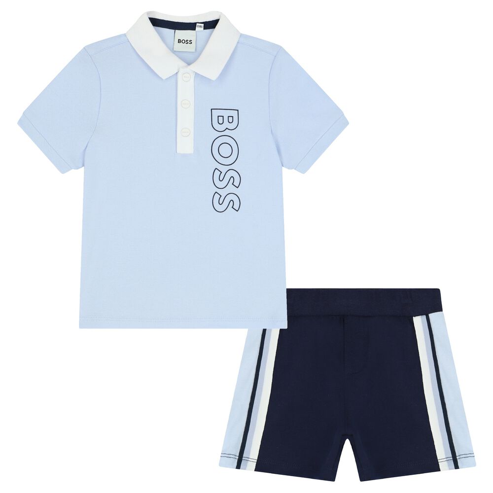 Boss Baby Pale Blue Polo & Shorts Set