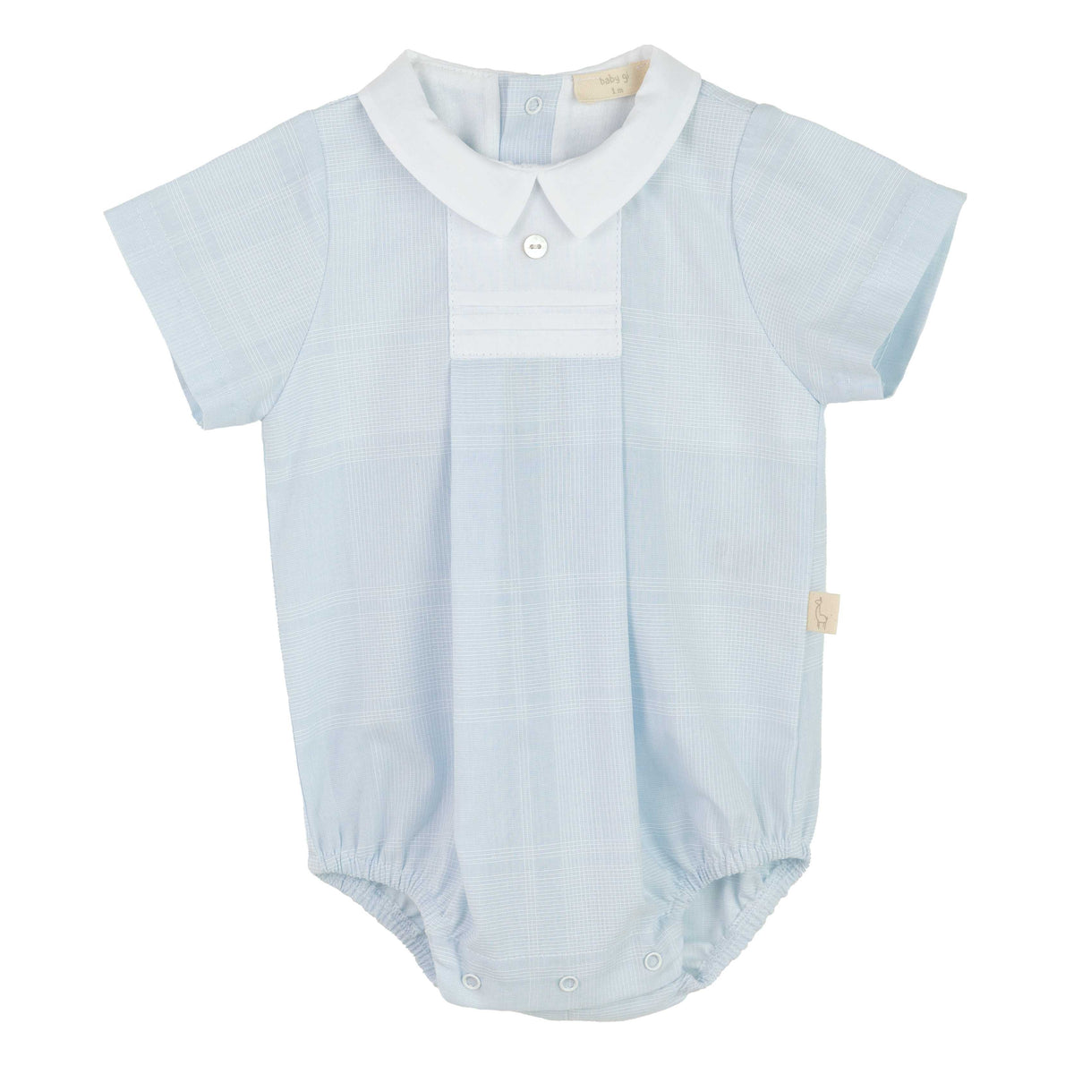 Baby Gi Boys Blue Check Romper