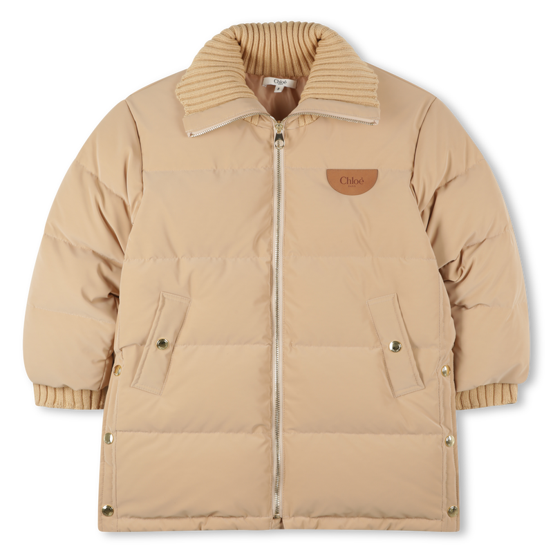 Chloé Girls Beige Puffer Jacket