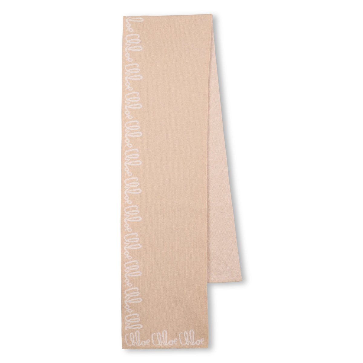 Chloé Girls Beige Logo Scarf