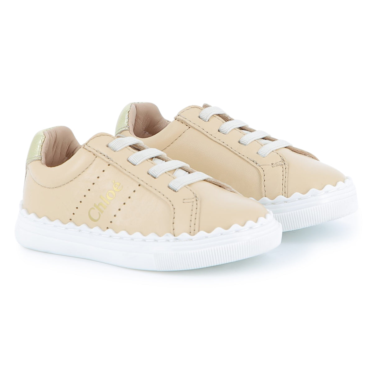 Chloé Baby Beige Logo Trainers