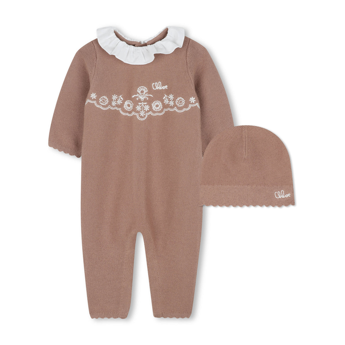 Chloé Baby Beige Knit Outfit & Hat