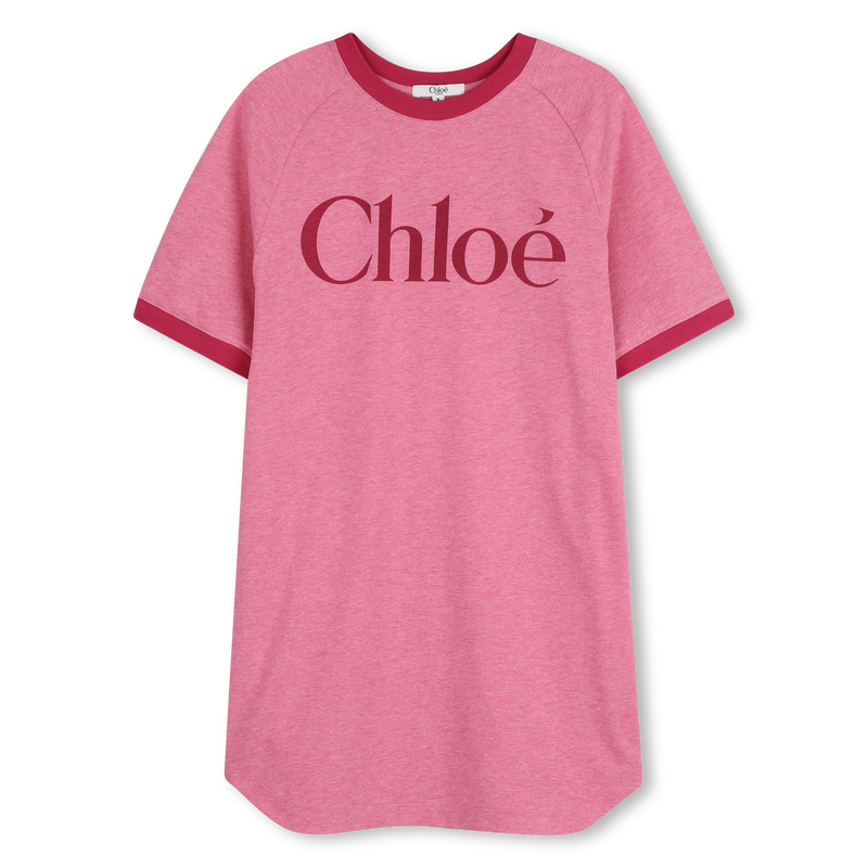 Chloé Girls Pink Logo T-Shirt Dress