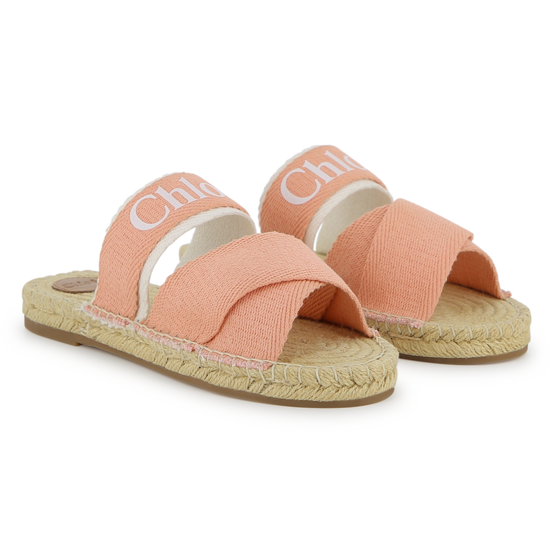 Chloé Girls Peach Logo Sandals