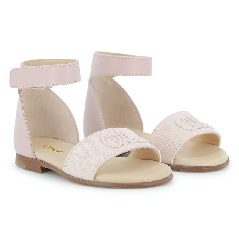Chloé Baby Pink Logo Sandals