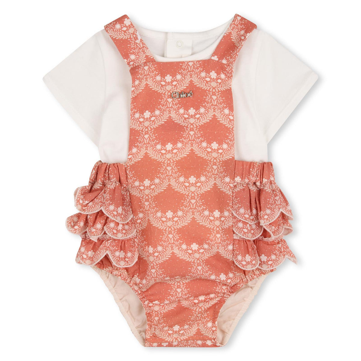Chloé Baby Peach Romper Set