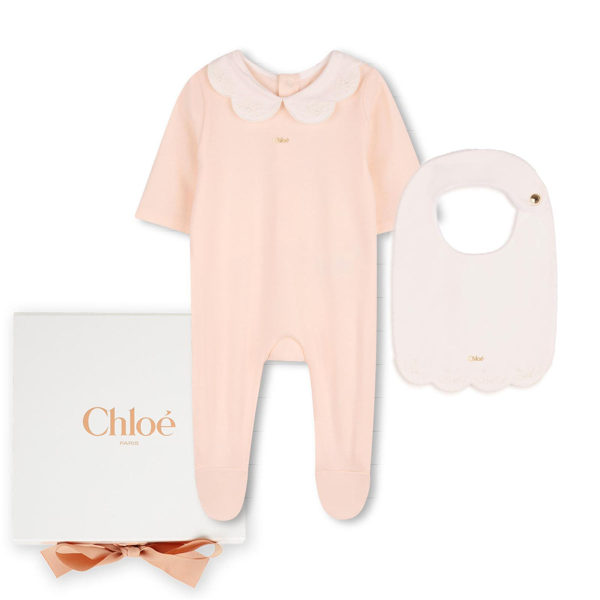 Chloé Baby Peach Babygrow & Bib