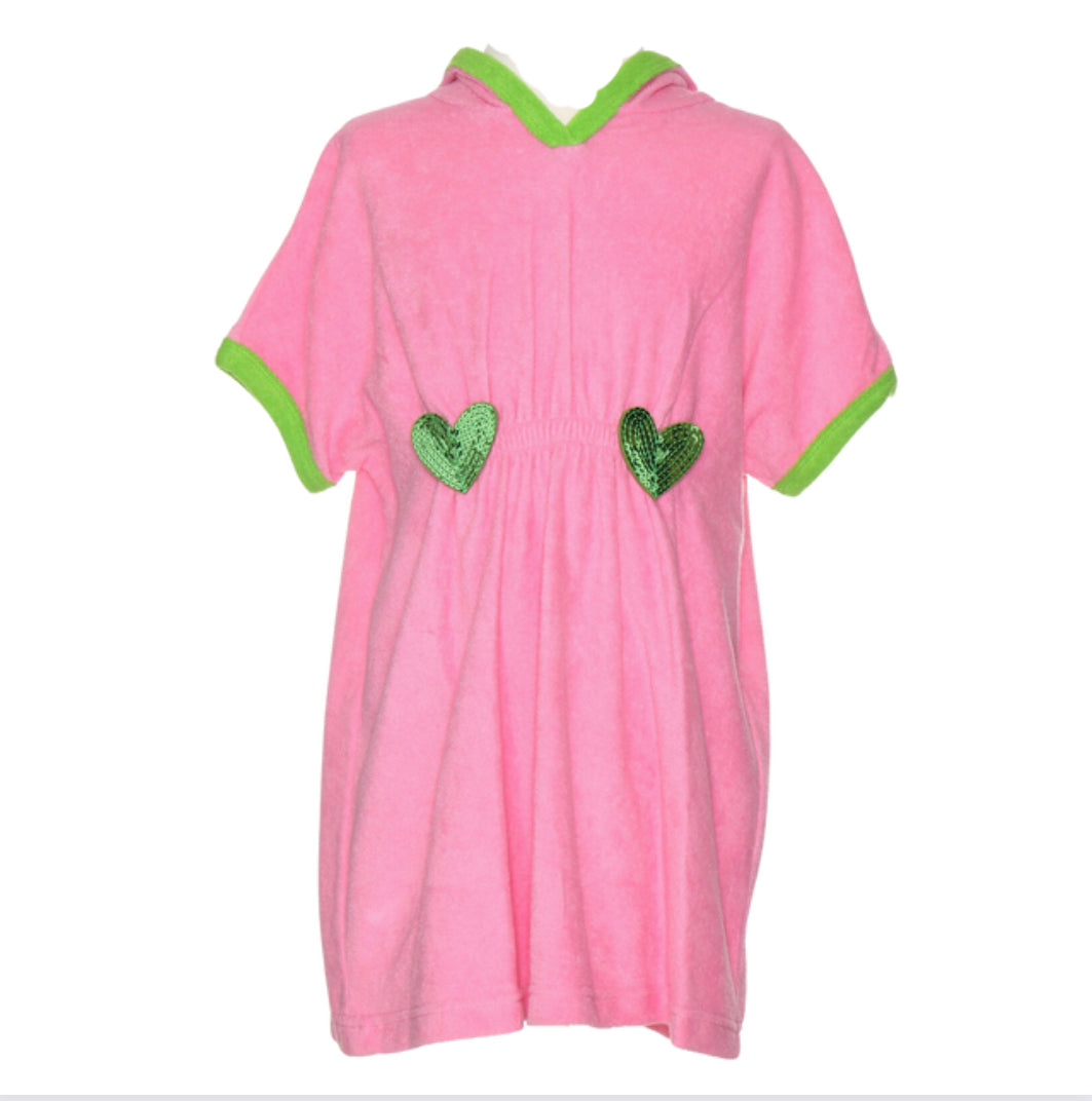 Agatha Ruiz de La Prada Girls Pink Hooded Towelling Dress