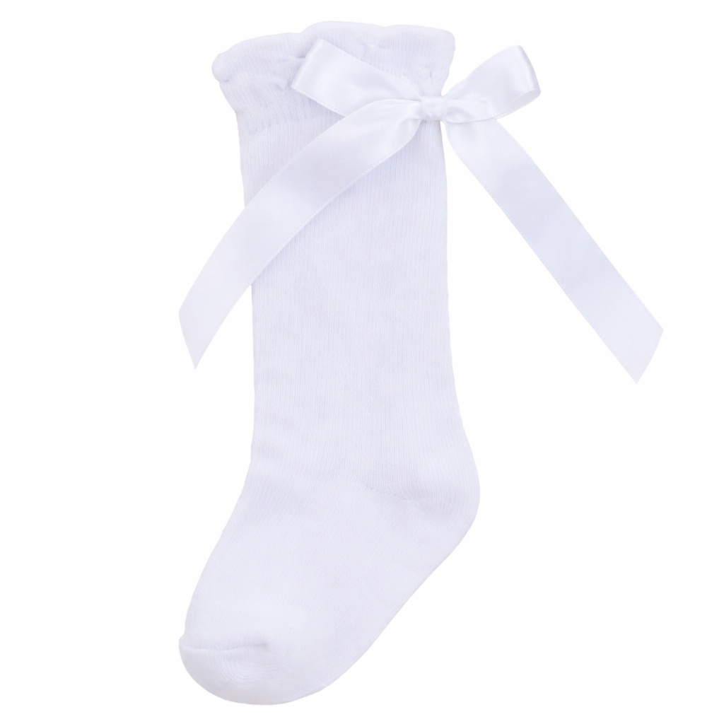 Pex Baby White Bow Knee Socks