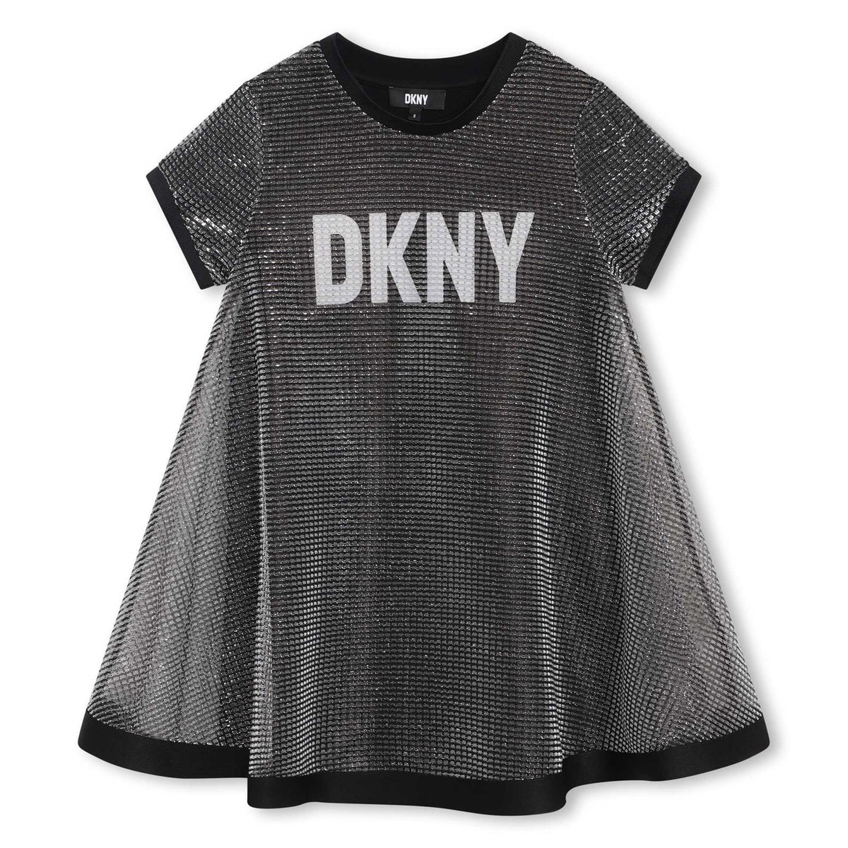 DKNY Glitter Mesh Overlay Dress