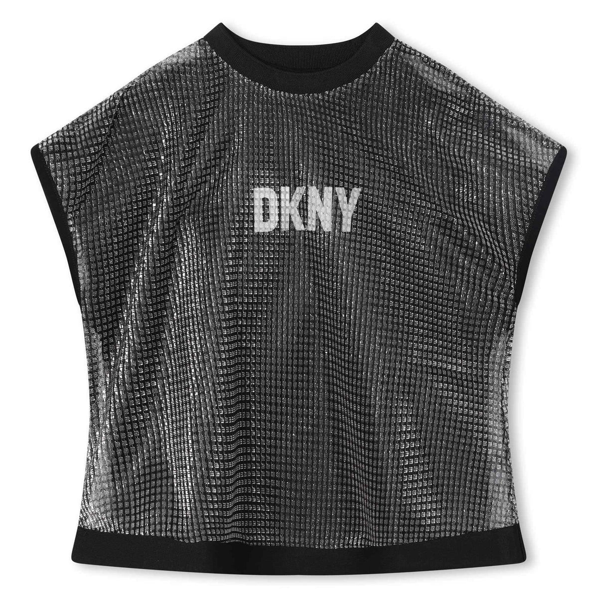 DKNY Glitter Mesh Overlay T-Shirt