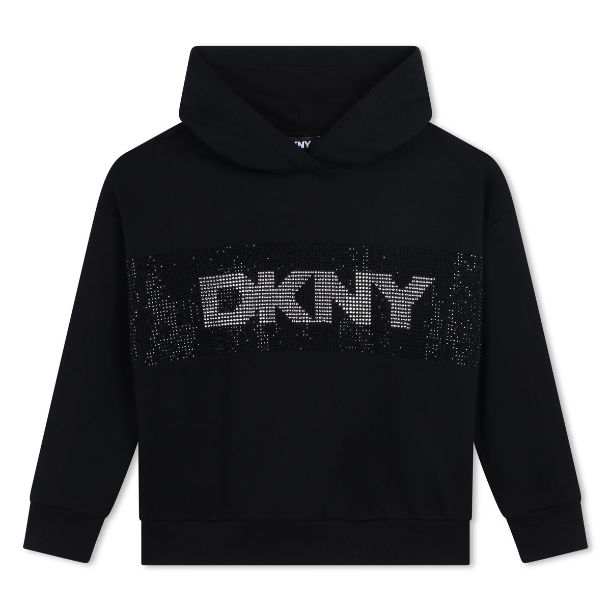 DKNY Girls Black Diamante Hoodie