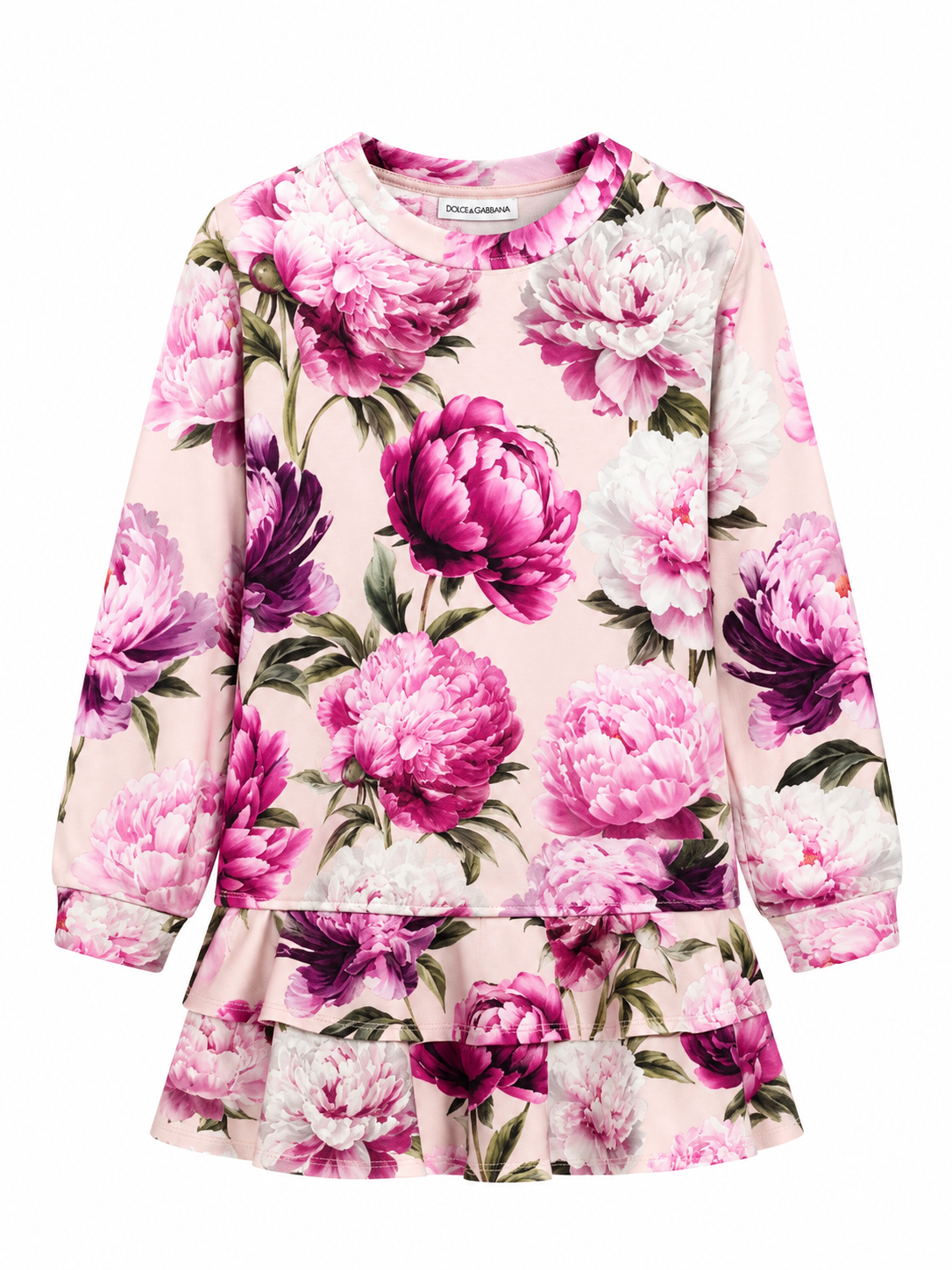 Dolce & Gabbana Girls Pink Peony Dress